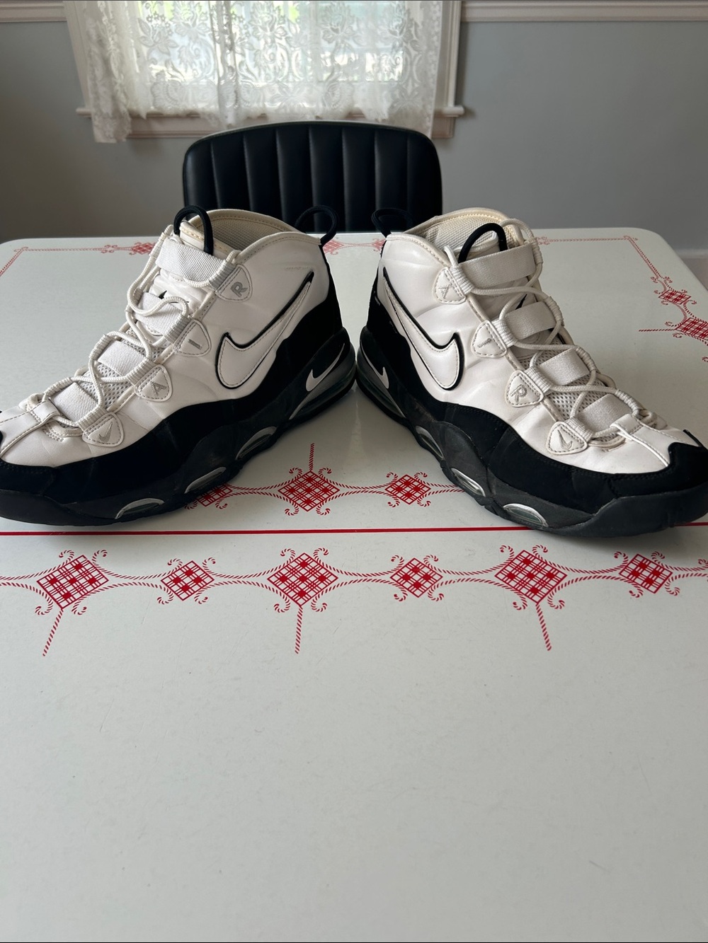 Nike AirMax Uptempo White and Black High-Top Sneakers